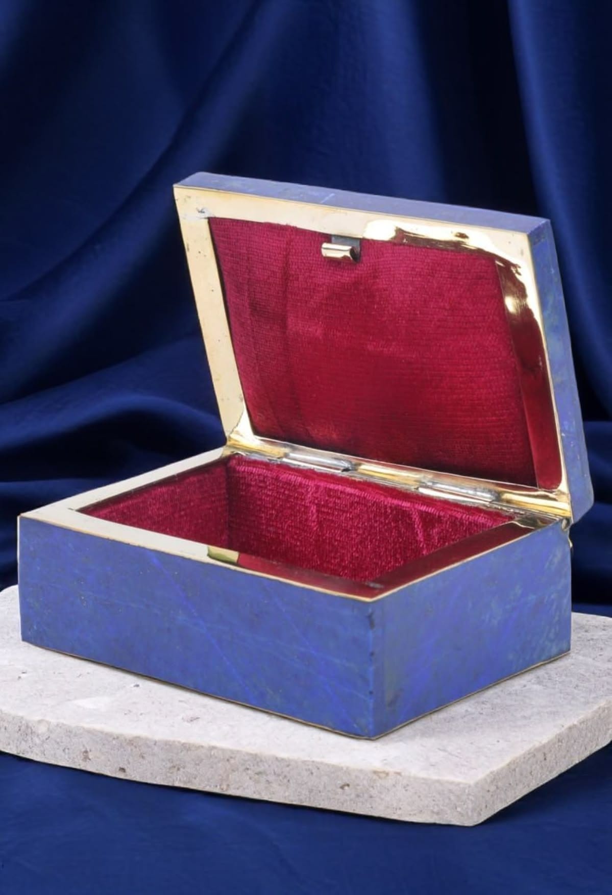Lapis Lazuli Stone Jewel Box | Rectangle Jewelry Box Handmade