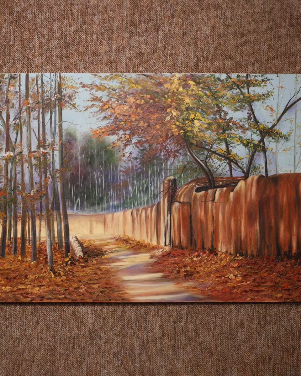 Autumn Forest Path Oil Painting