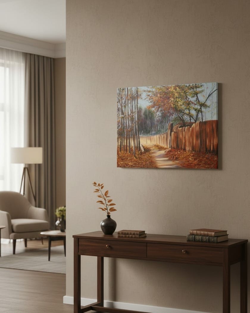 Autumn Forest Path Oil Painting