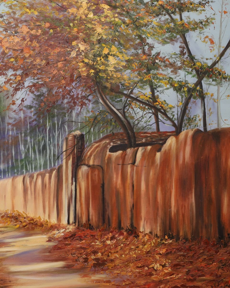 Autumn Forest Path Oil Painting