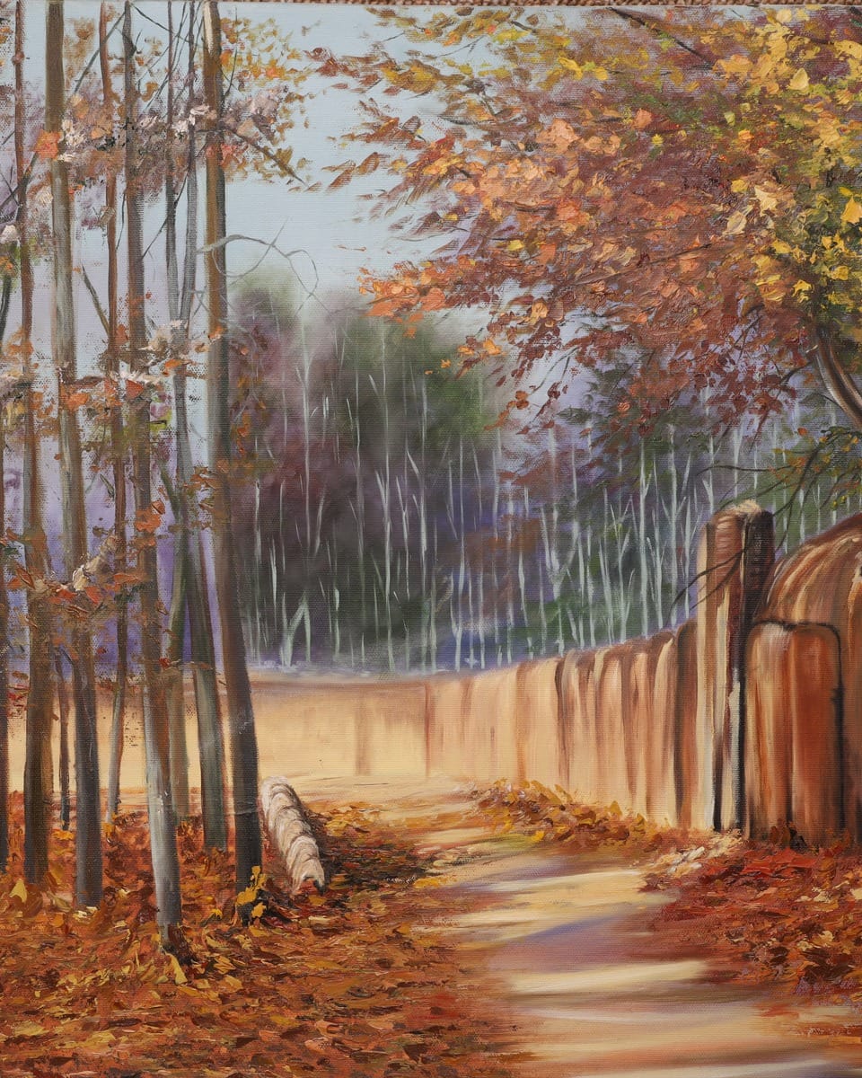 Autumn Forest Path Oil Painting