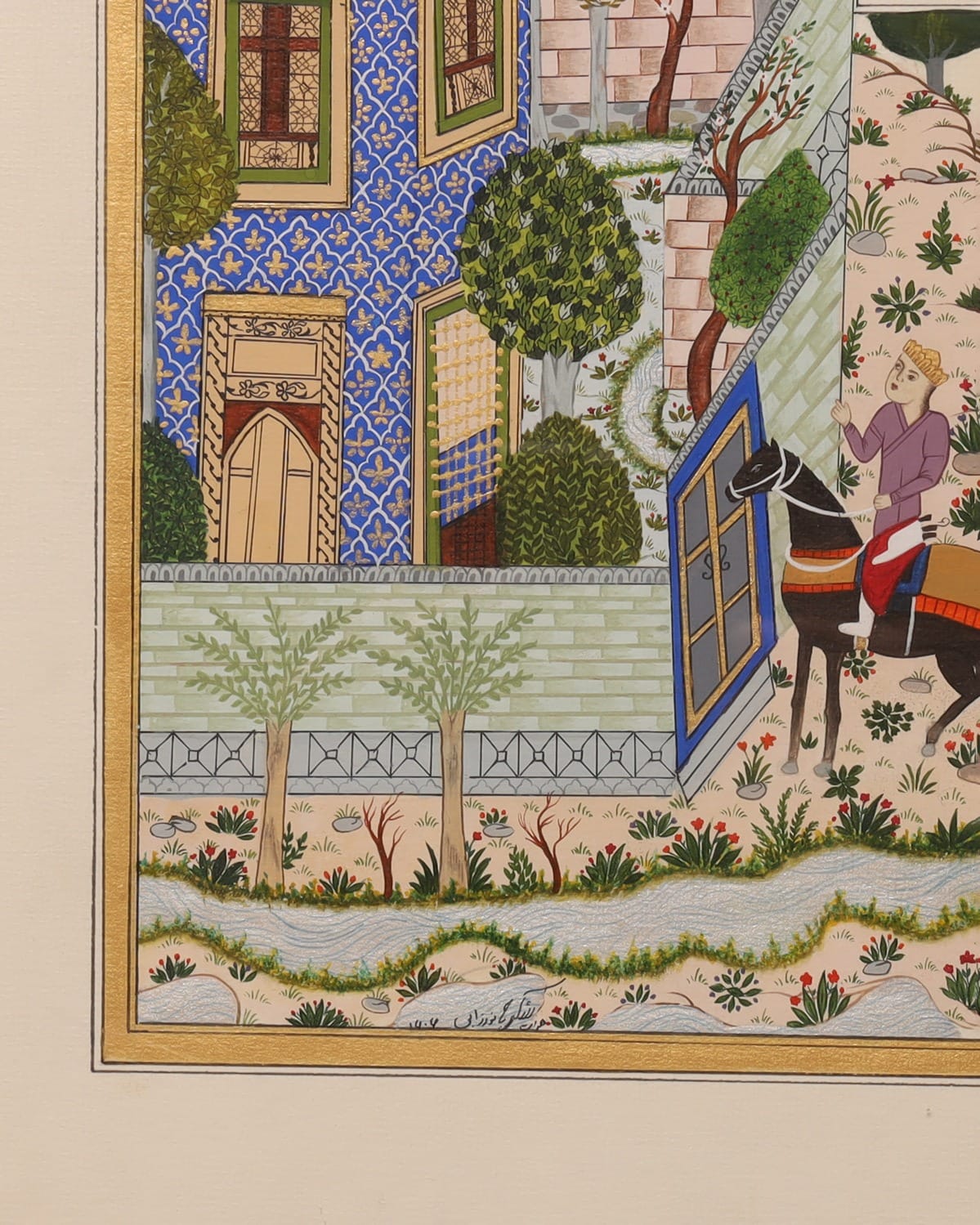 Khosrow Entering Shirin’s Palace Miniature Painting