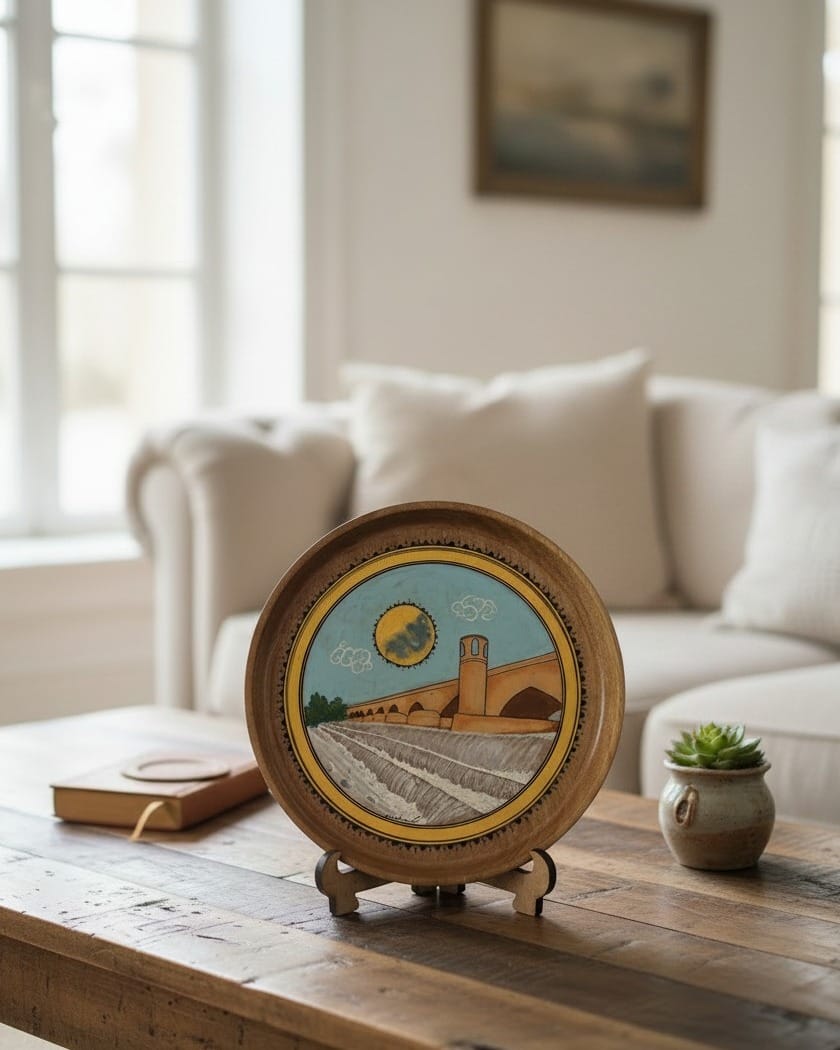 Herat Malan Bridge Wood Plate Painting Set