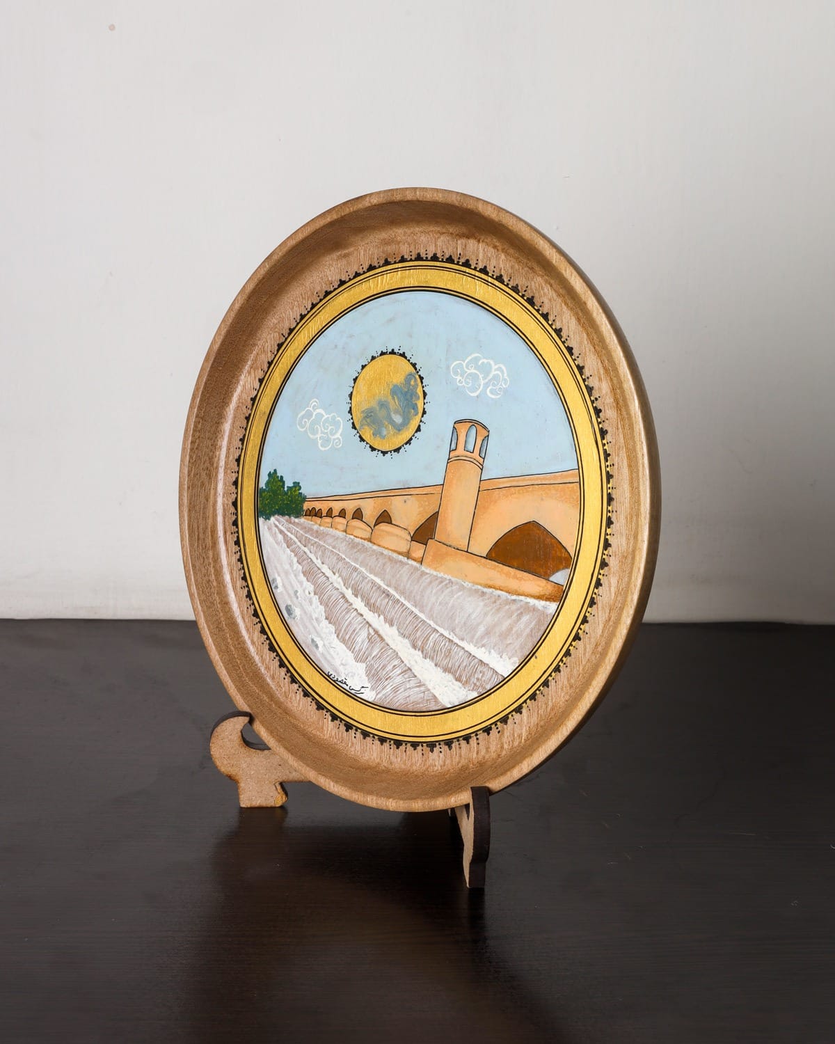 Herat Malan Bridge Wood Plate Painting Set