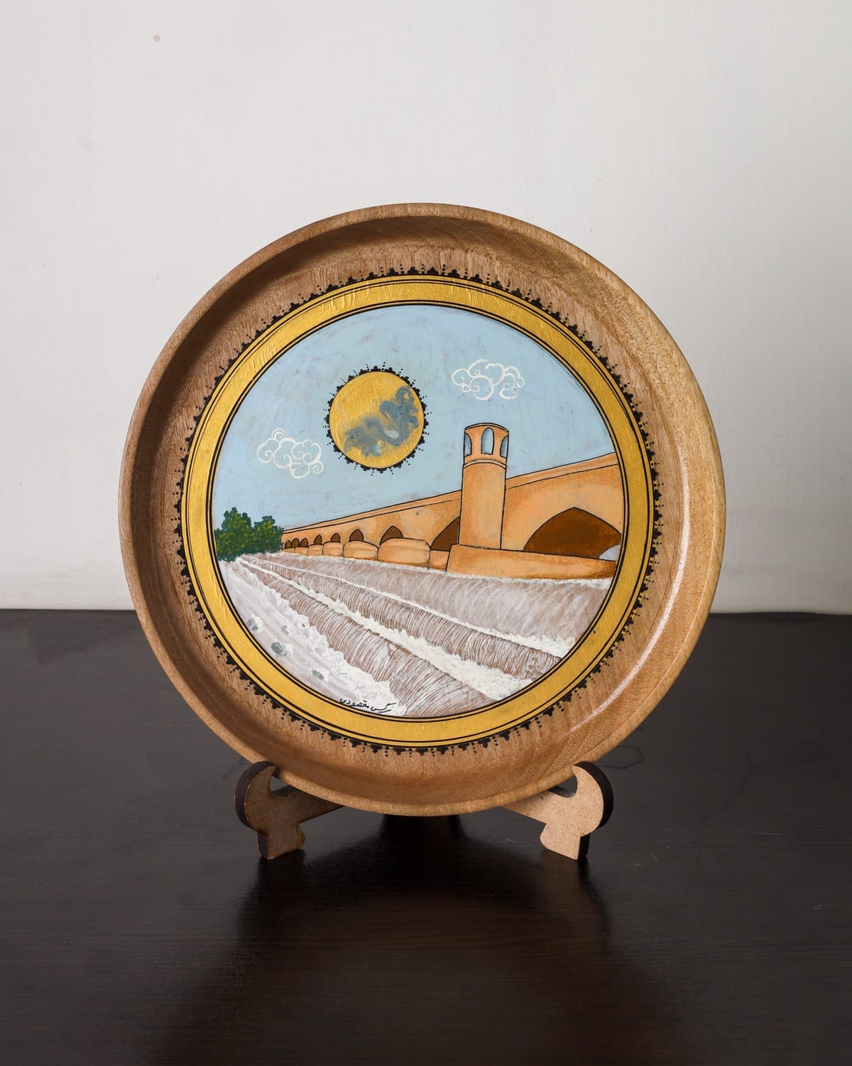 Herat Malan Bridge Wood Plate Painting Set