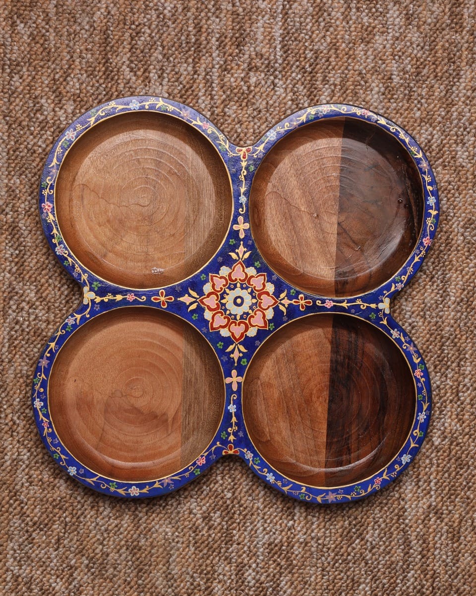 Afghan Walnut Snack Tray 2 piece