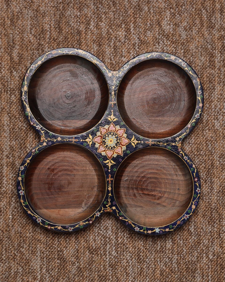 Afghan Walnut Snack Tray 2 piece