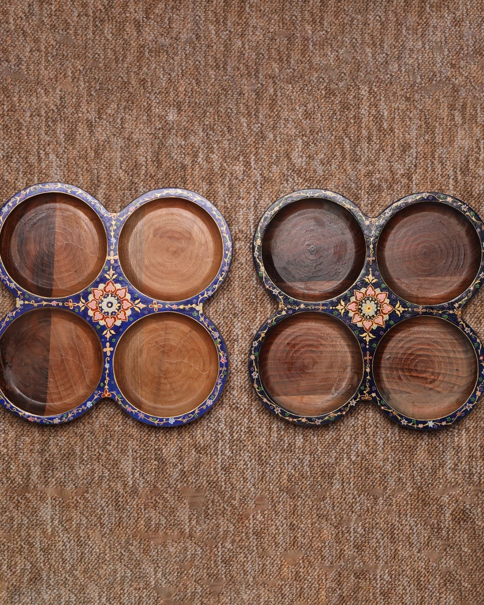 Afghan Walnut Snack Tray 2 piece