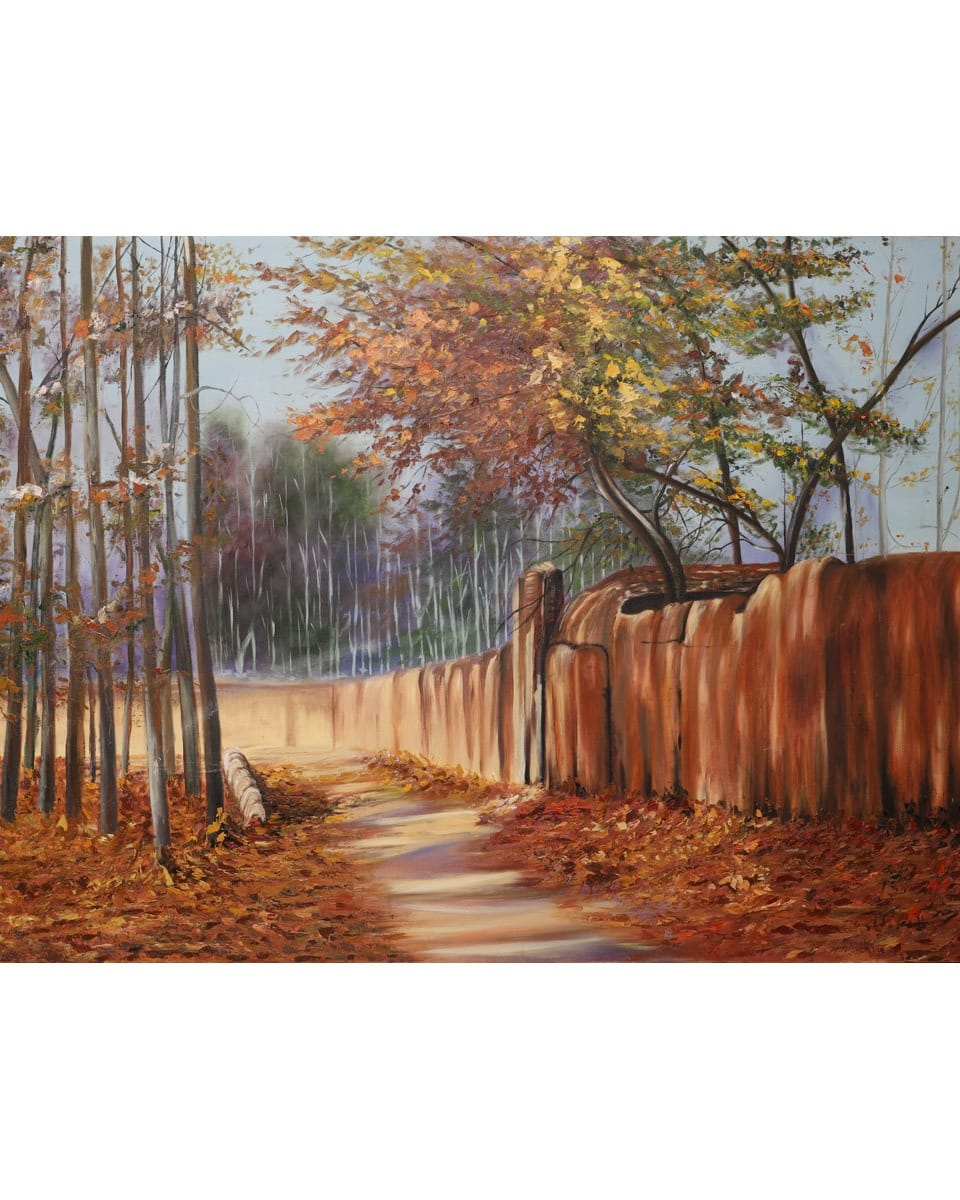 Autumn Forest Path Oil Painting