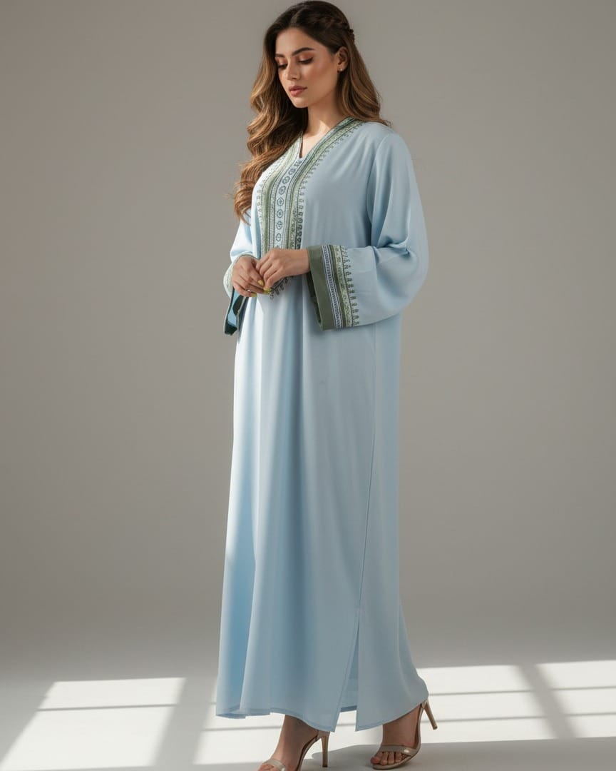 Moroccan Khamak Embroidered Dress