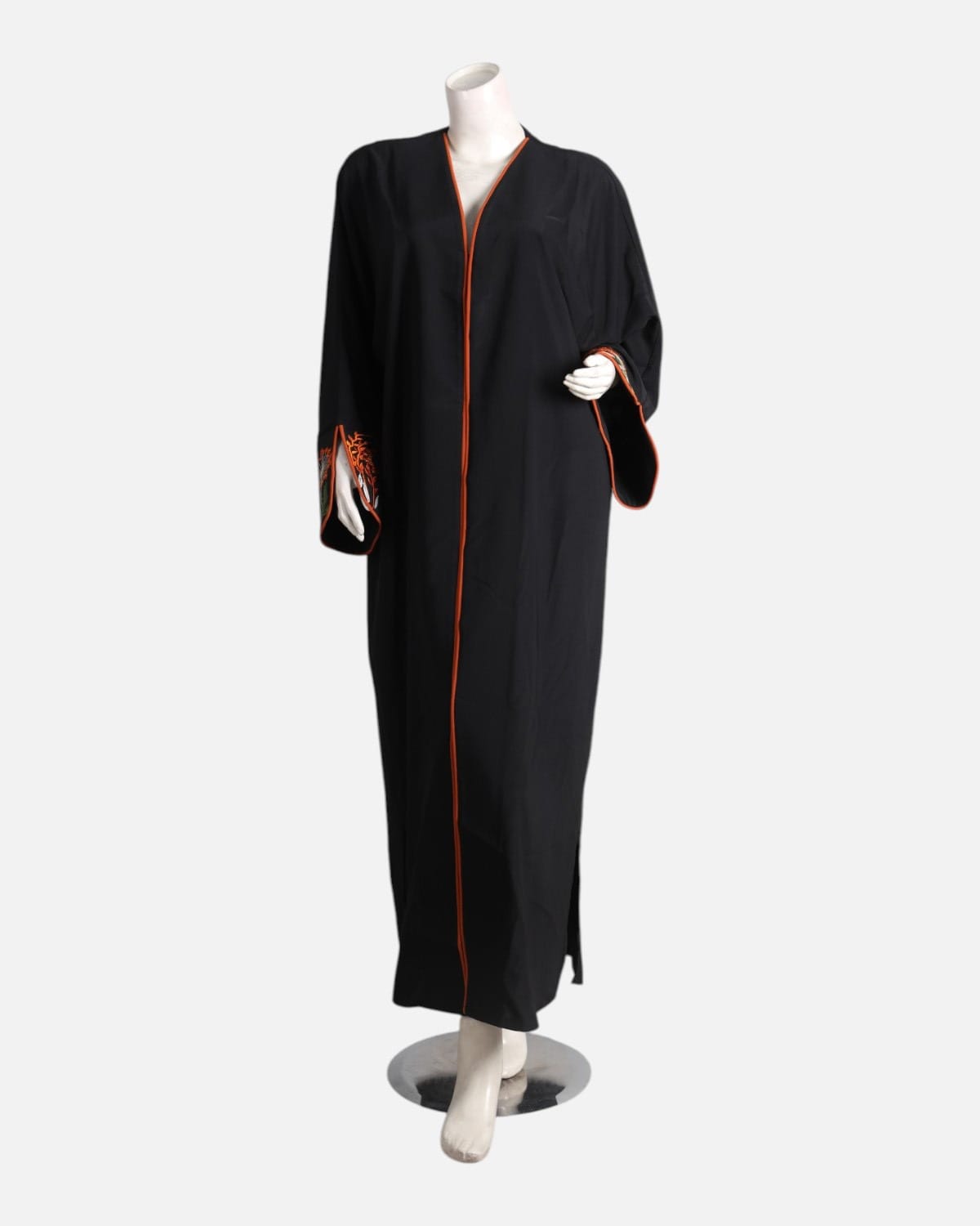 Black Abaya with Orange dresss