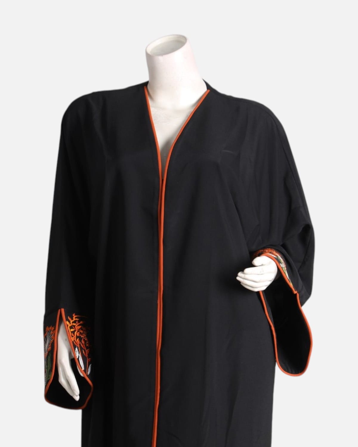 Black Abaya with Orange dresss