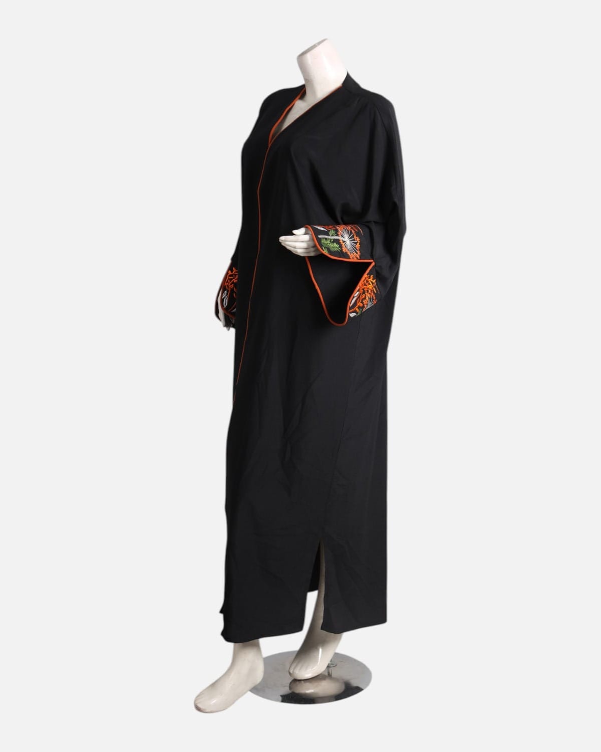 Black Abaya with Orange dresss