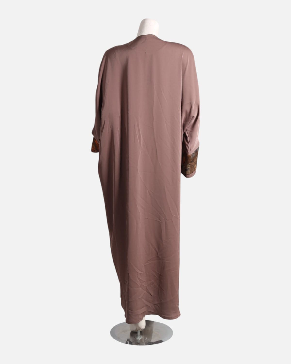 Brown & Silk Floral Embroidered Abaya