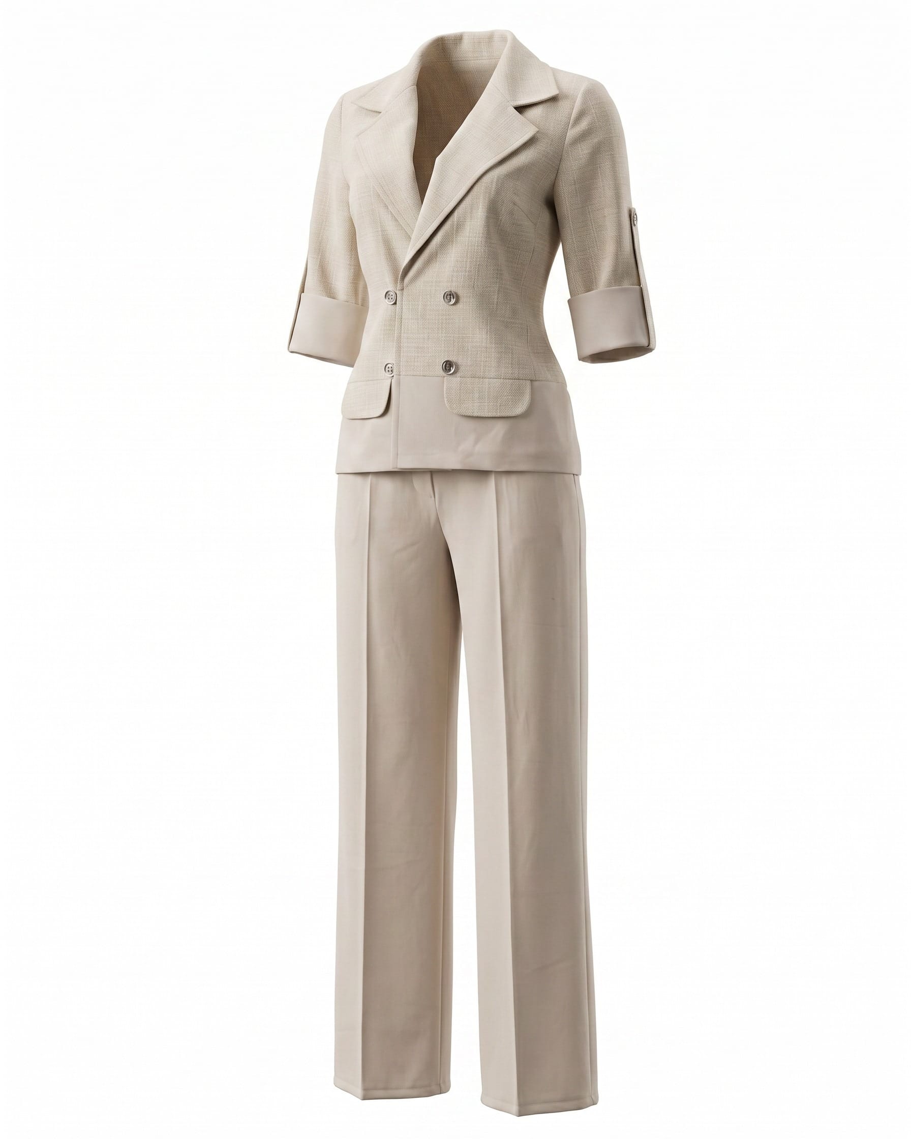 Beige Blazer Pantsuit