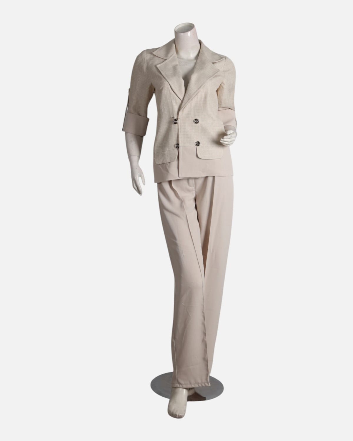 Beige Blazer Pantsuit