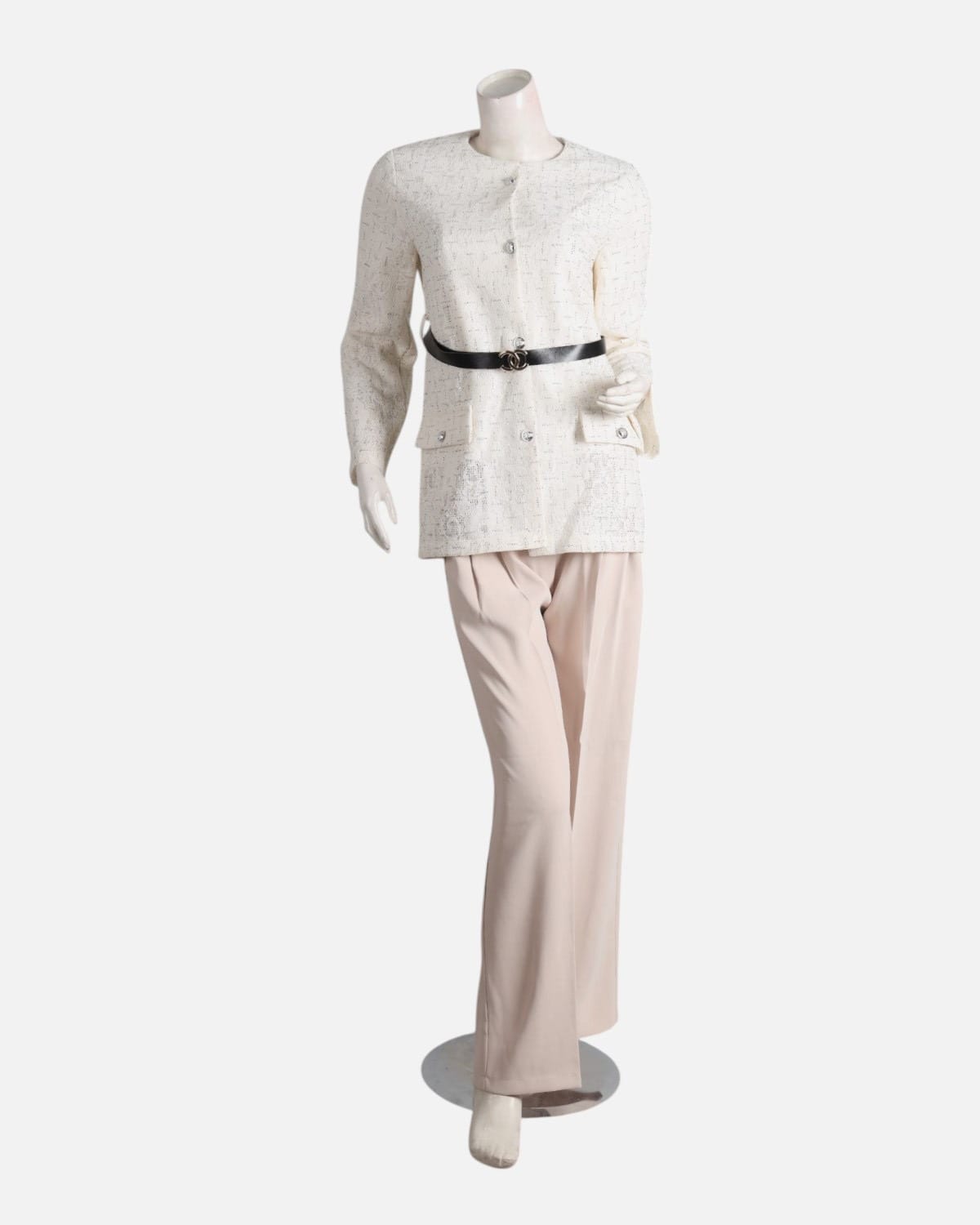 White Lace Tunic & Black Pants – Afghan Set