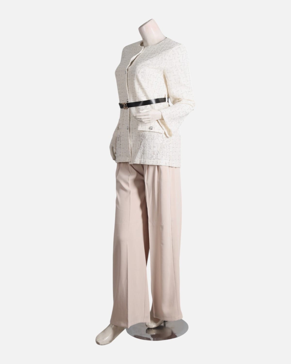 White Lace Tunic & Black Pants – Afghan Set
