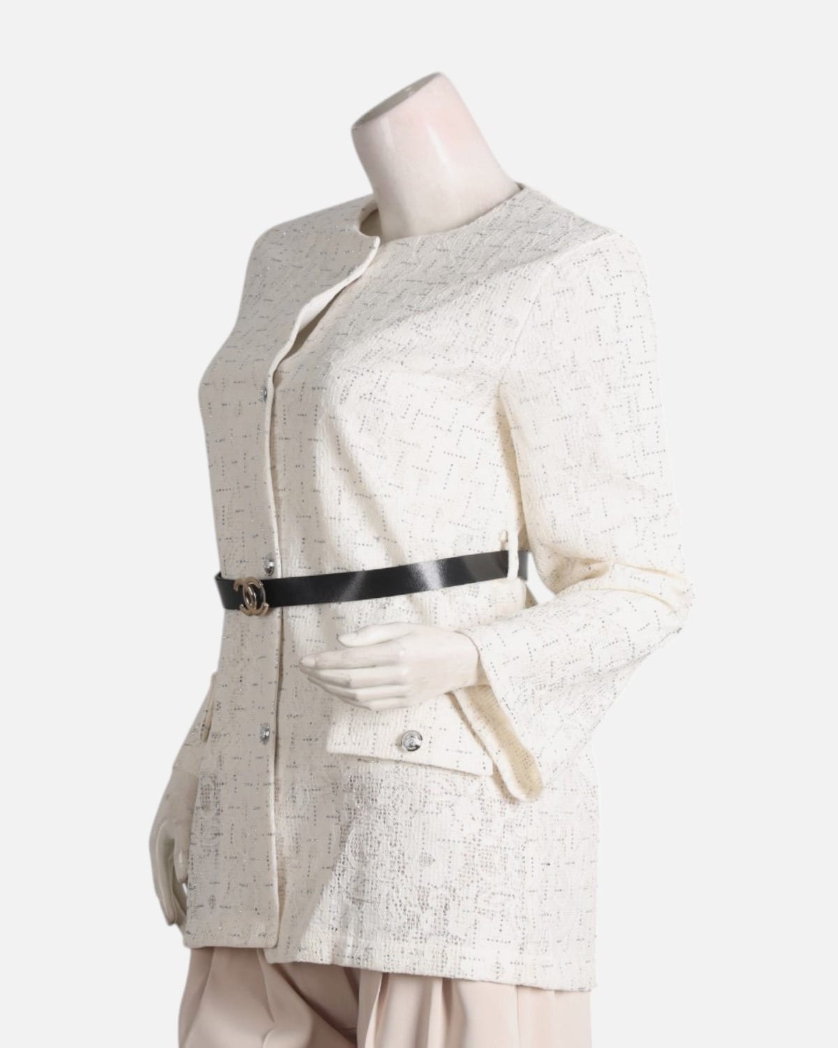 White Lace Tunic & Black Pants – Afghan Set