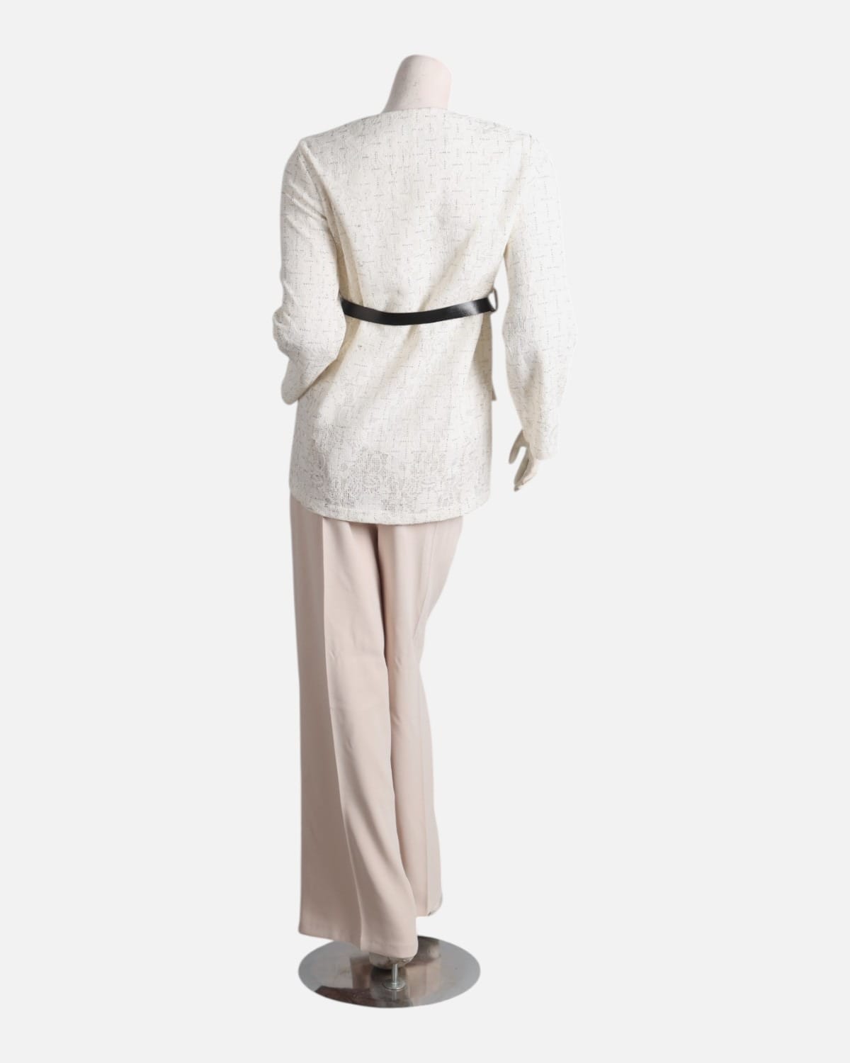 White Lace Tunic & Black Pants – Afghan Set