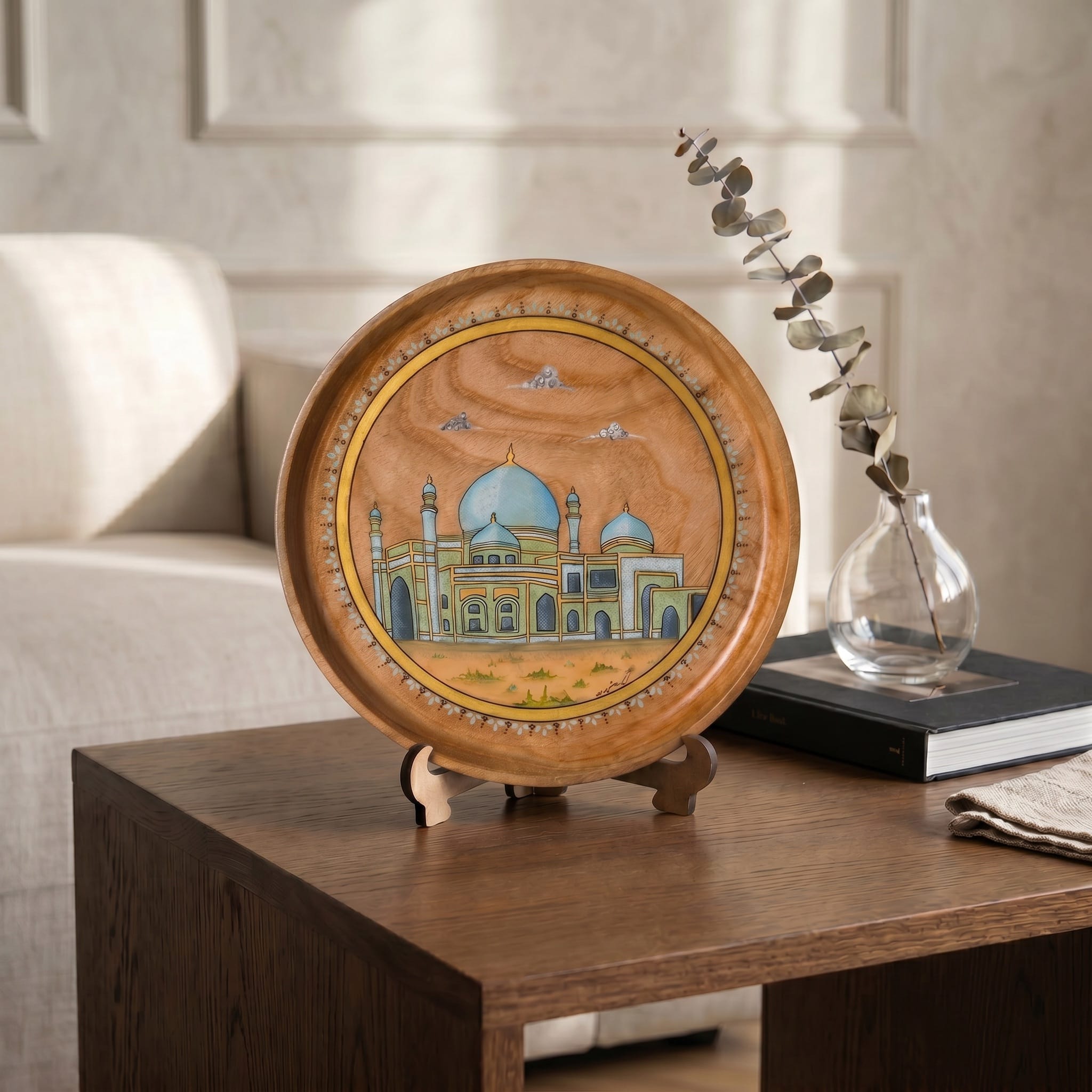 Mazar-i-Sharif Walnut Plate Painting