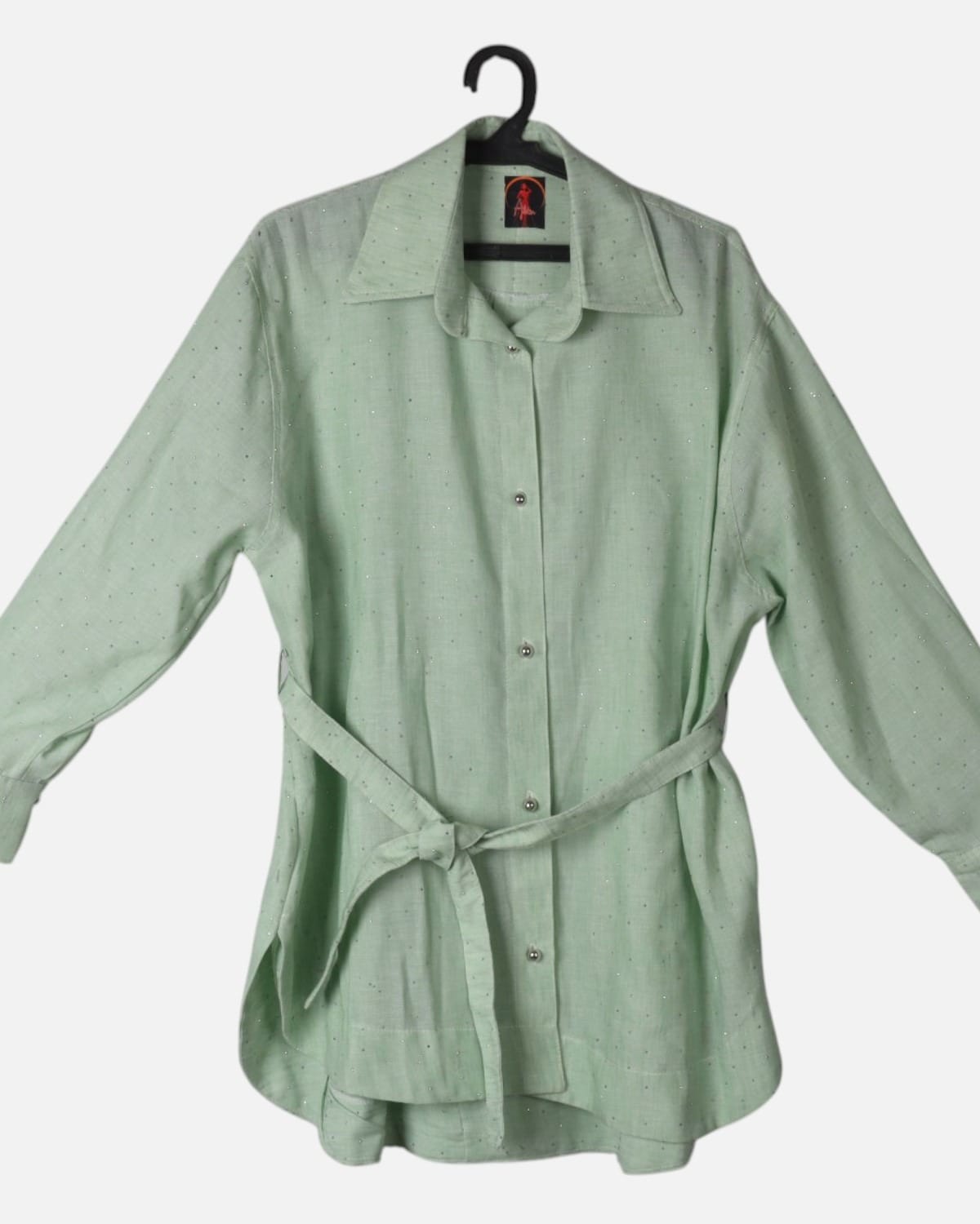 Mint Green Rhinestone Blouse