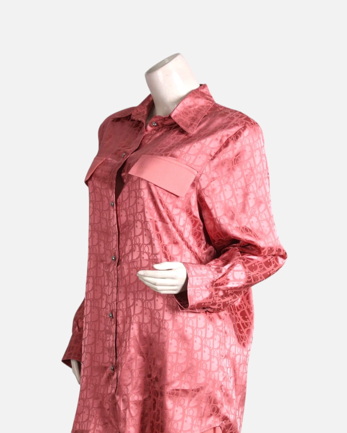 Coral Pink Printed Blouse and Pants Set