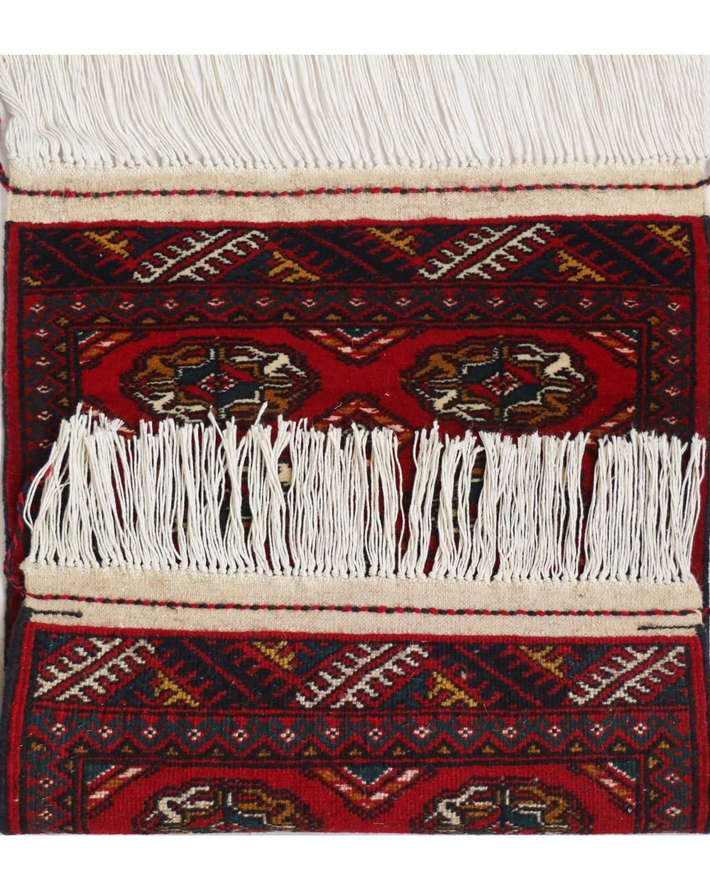 Red Turkmen Handwoven Bedside Rug