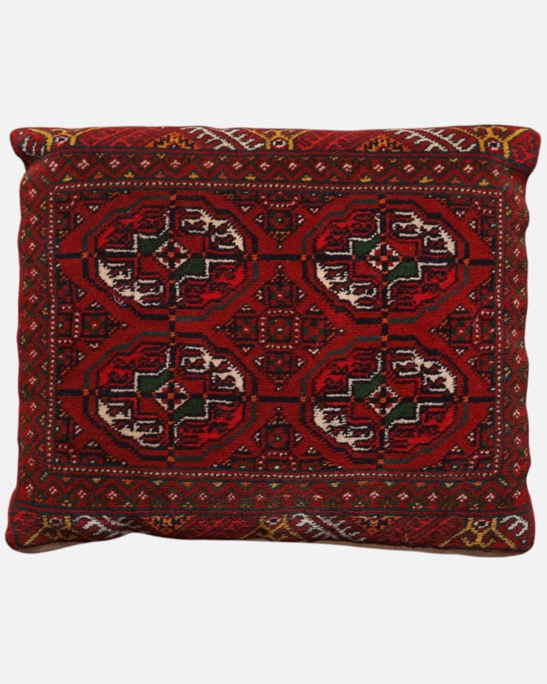 Turkmen Decorative Cushion Pair Burgundy Red