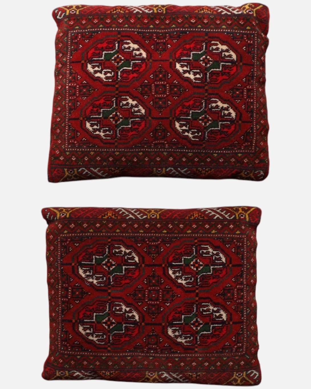 Turkmen Decorative Cushion Pair Burgundy Red