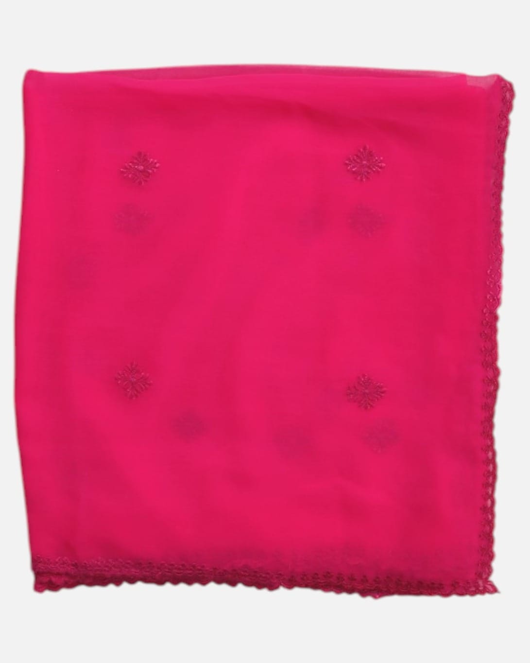 Pink Embroidered Mesh Shawl