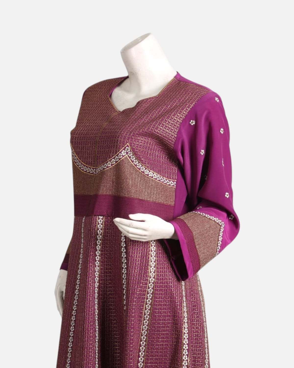 Red Afghan Gand Dress with Gold & Silver Embroidery