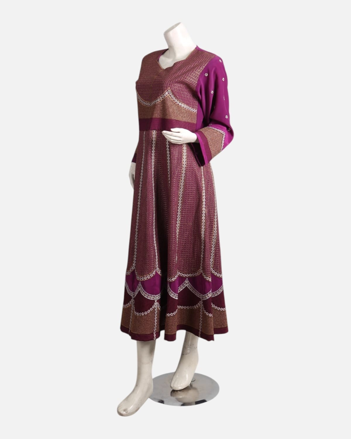 Red Afghan Gand Dress with Gold & Silver Embroidery