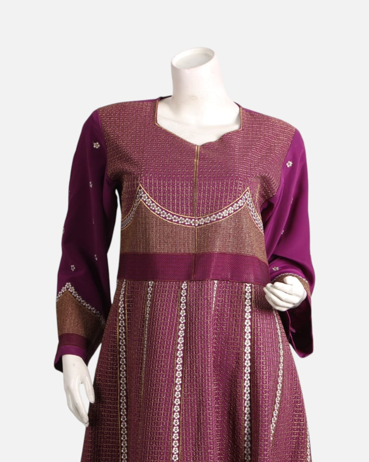 Red Afghan Gand Dress with Gold & Silver Embroidery
