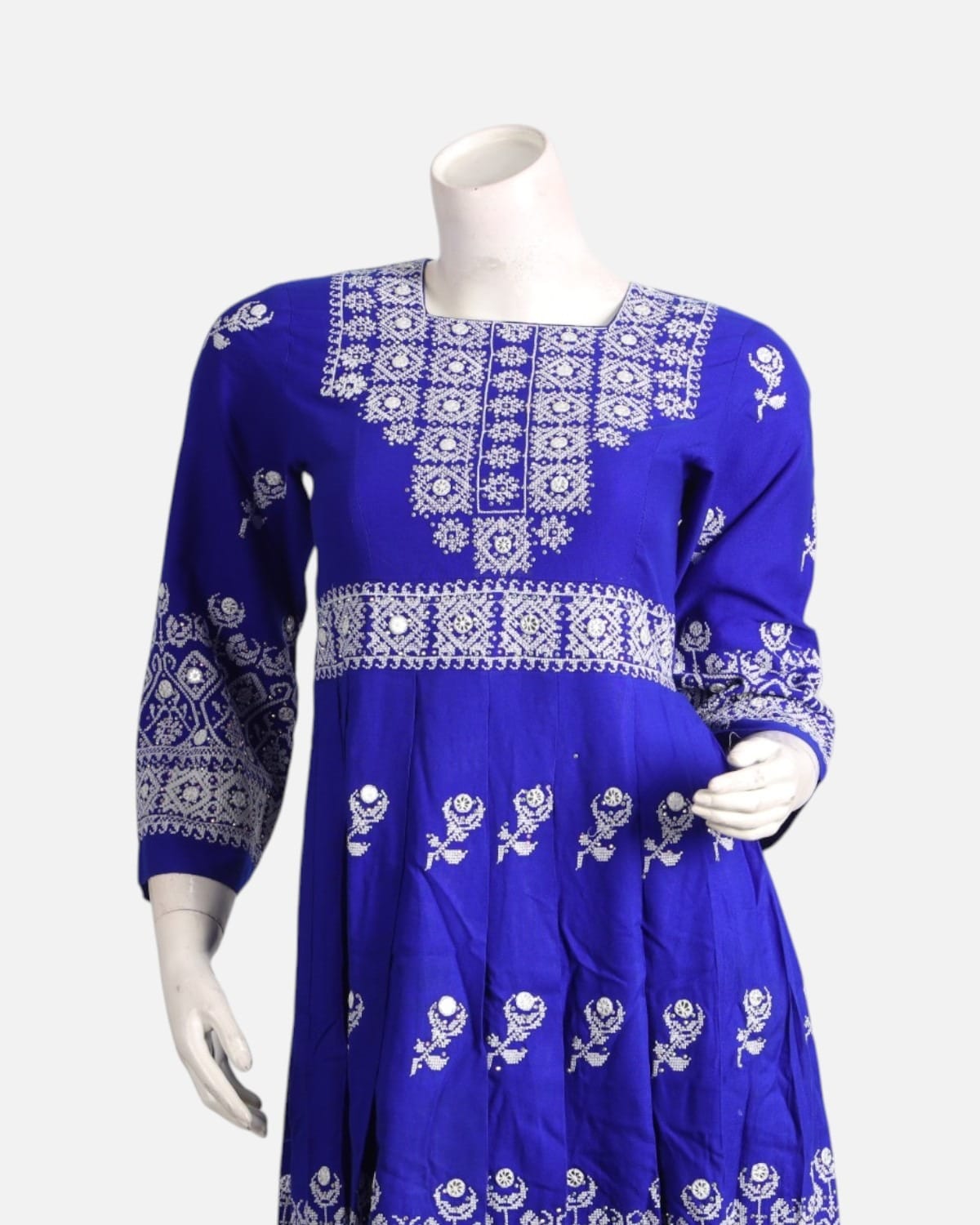 Royal Blue Embroidered Women Dress Traditional