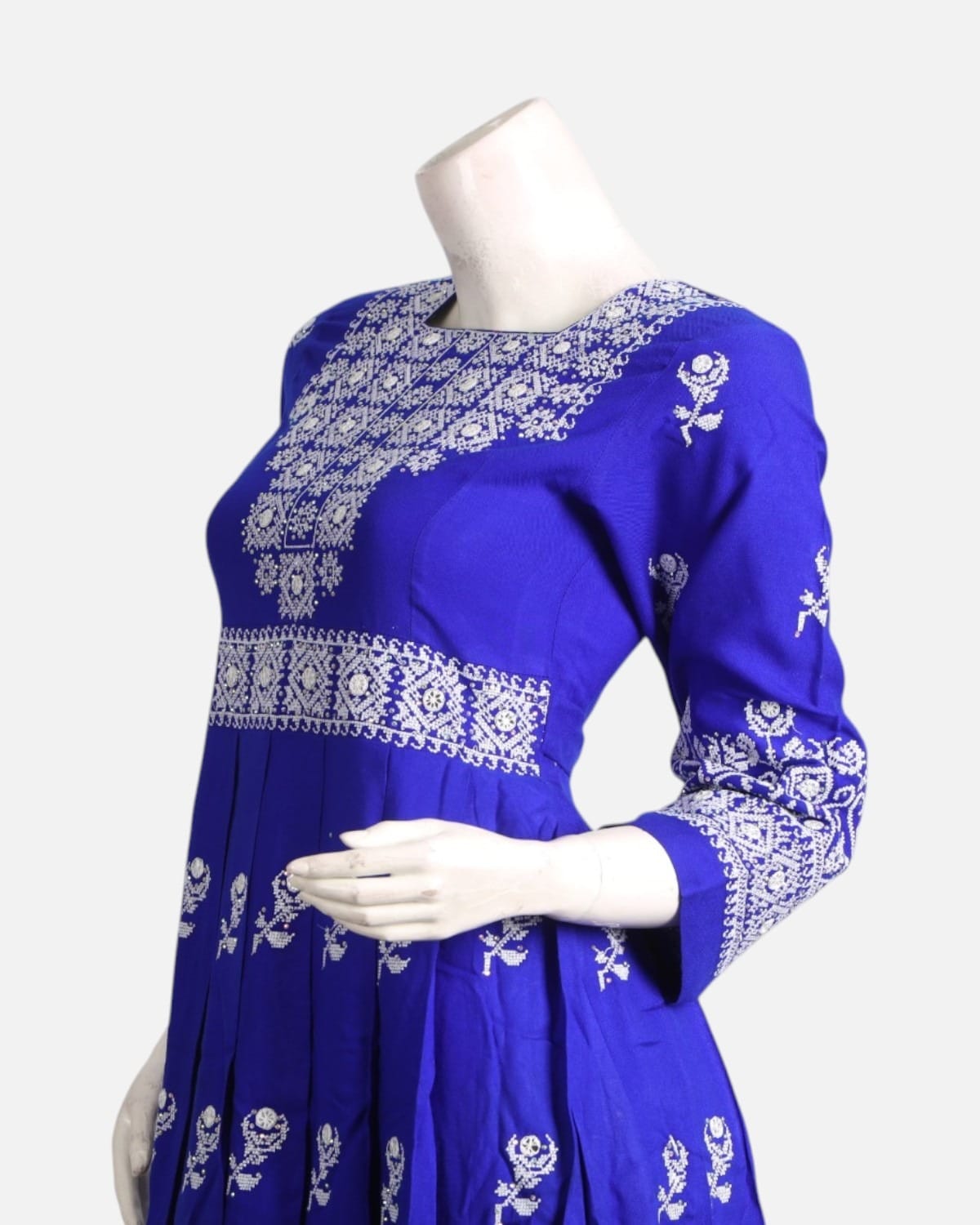 Royal Blue Embroidered Women Dress Traditional