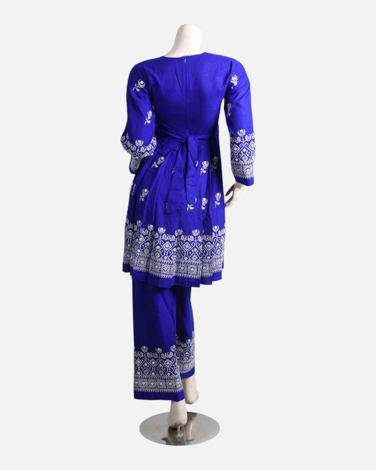 Royal Blue Embroidered Women Dress Traditional