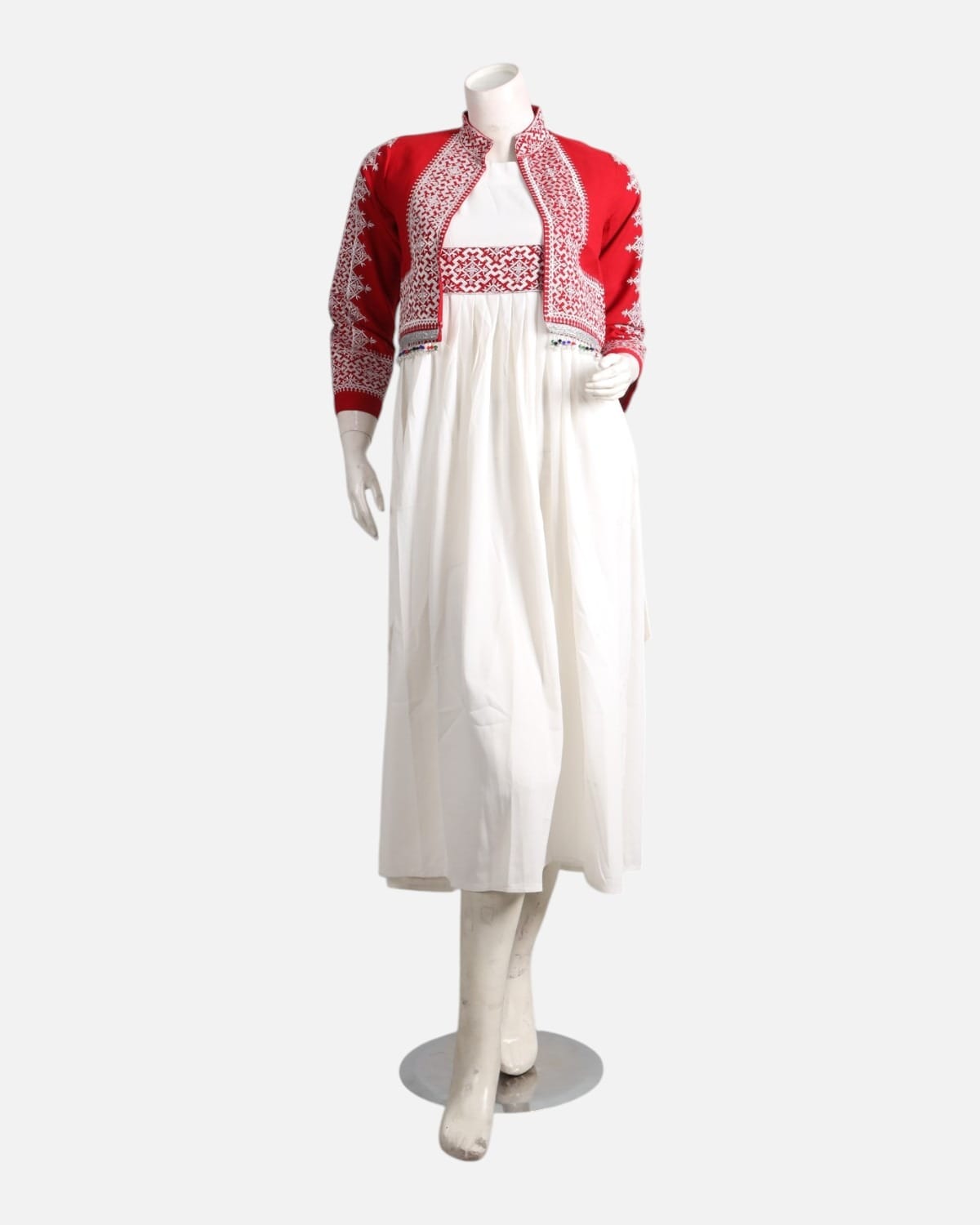 red and white traditional dress Elegant Habesha Dress with Red Tibeb  Handwoven Ethiopian Traditional Dress for Women