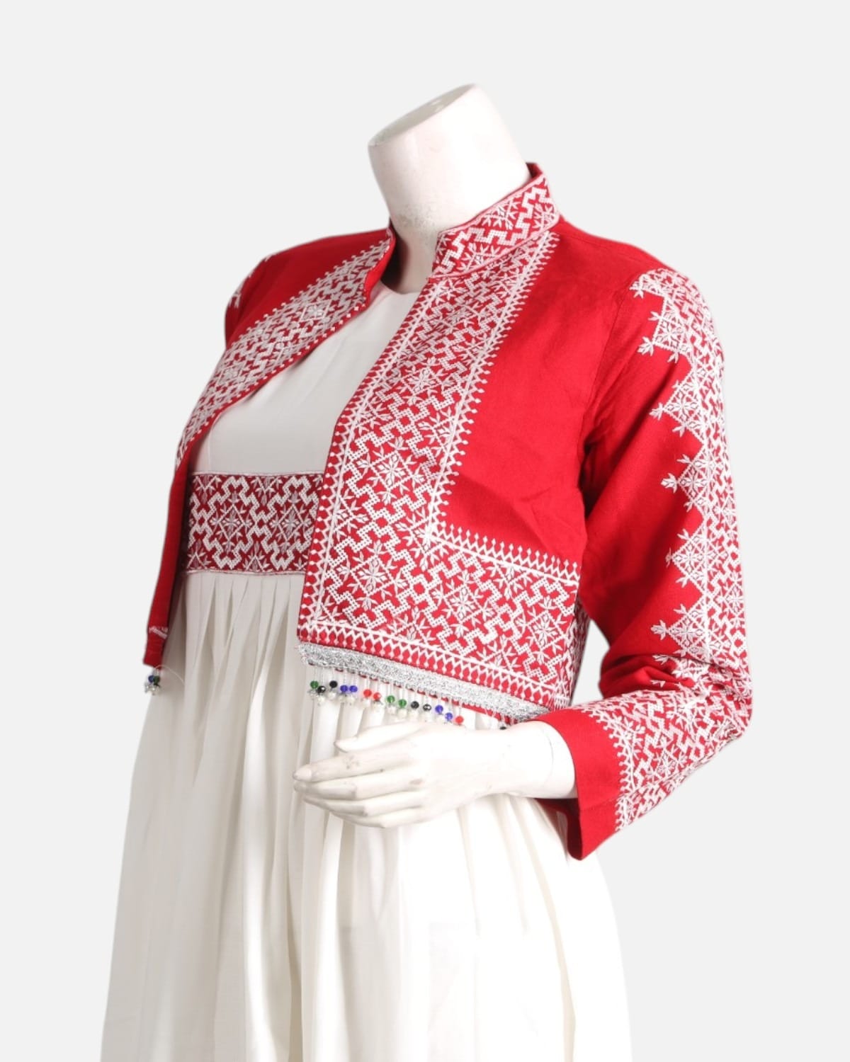 red vest dress POINTELLE SLIM LONG VEST DRESS at Atelier Delphine Red / S