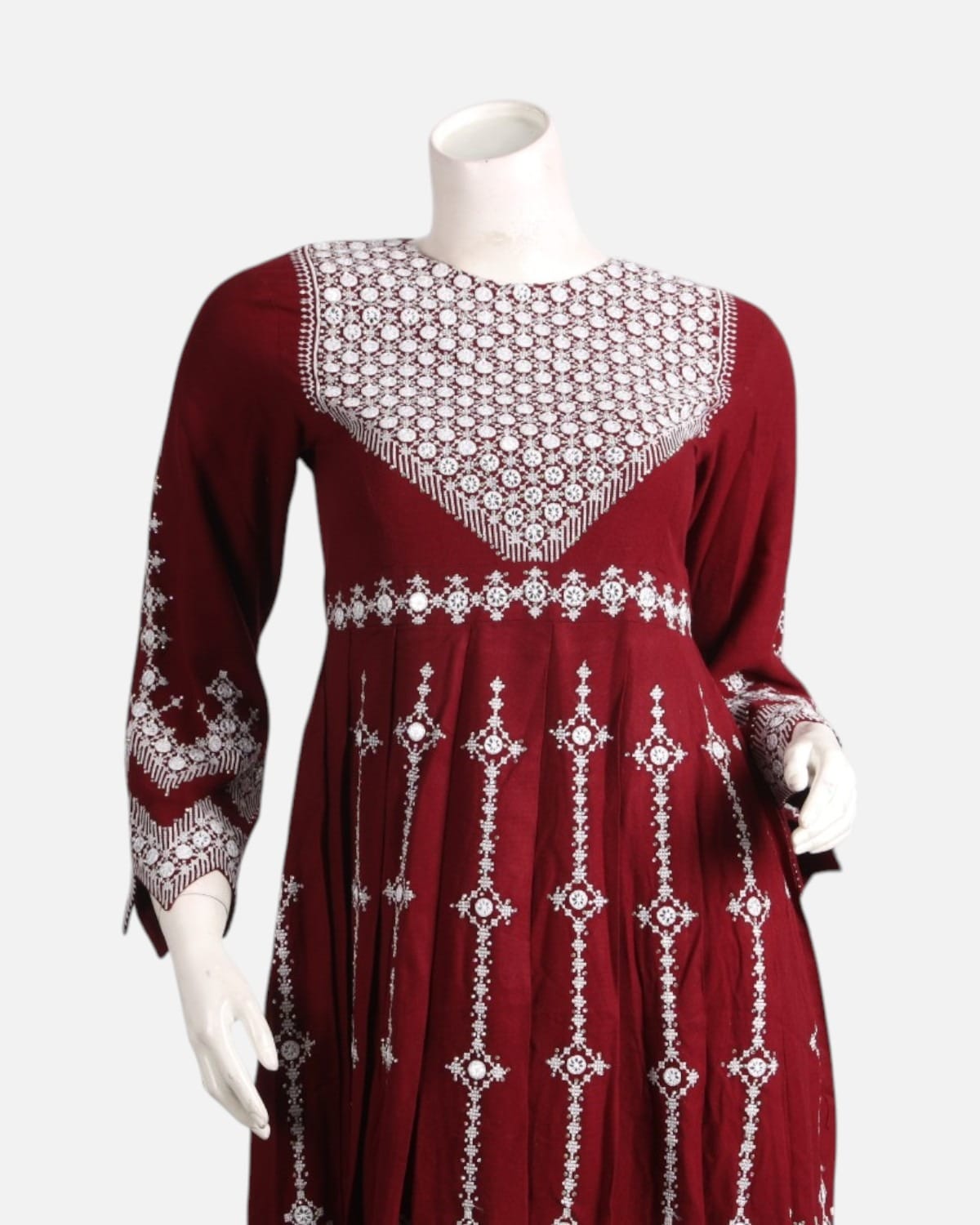 Glasswork Embroidered Two Piece Dress