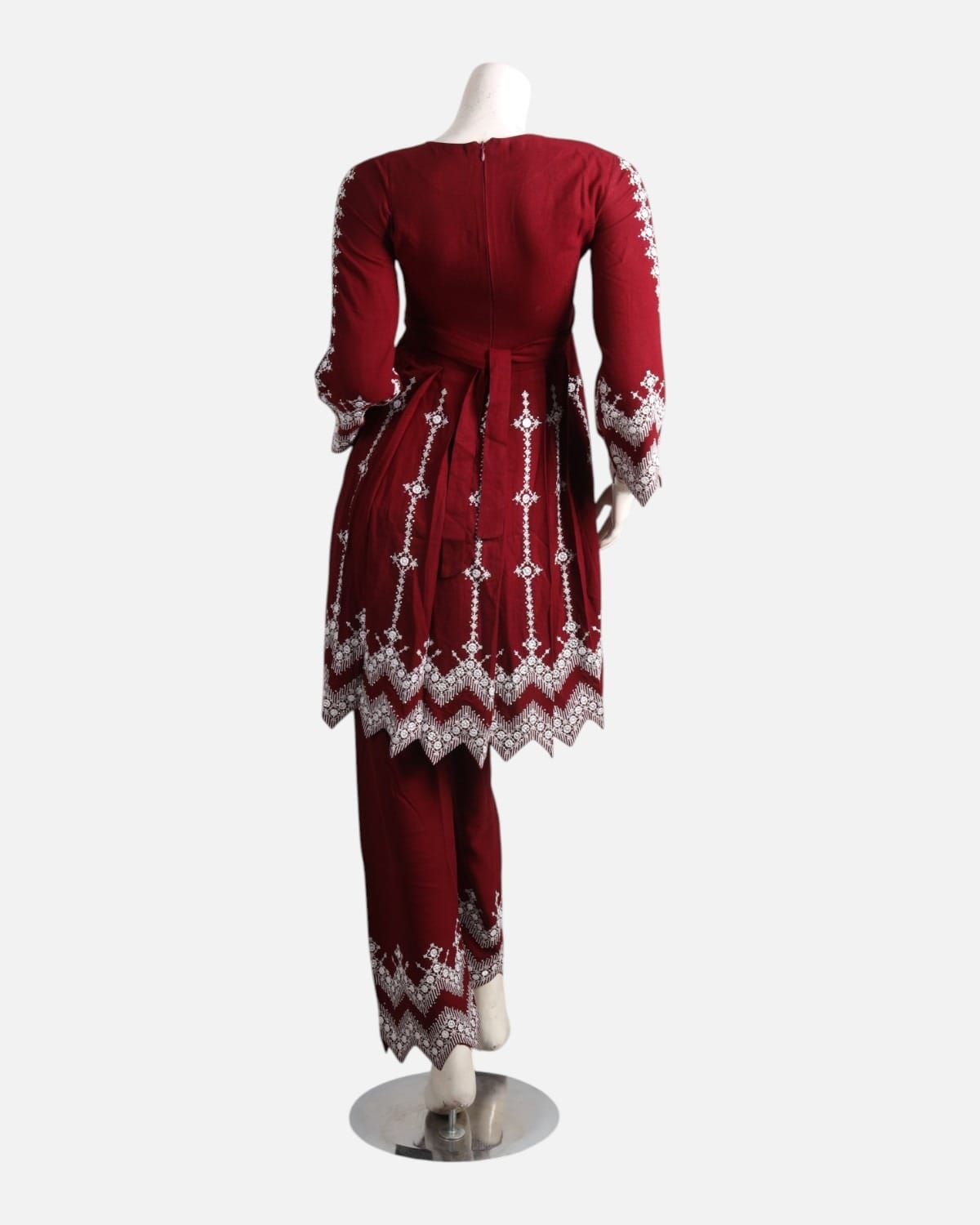 Glasswork Embroidered Two Piece Dress
