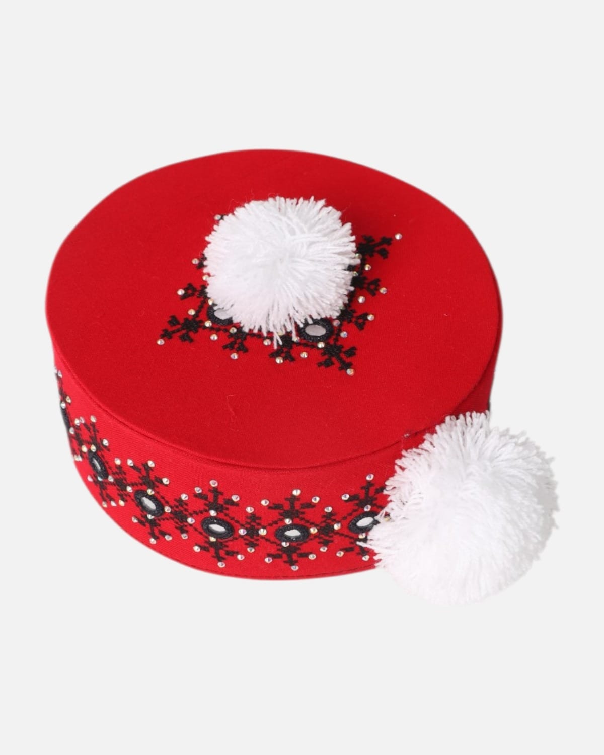 Red Embroidered Vest & Traditional Hat Set