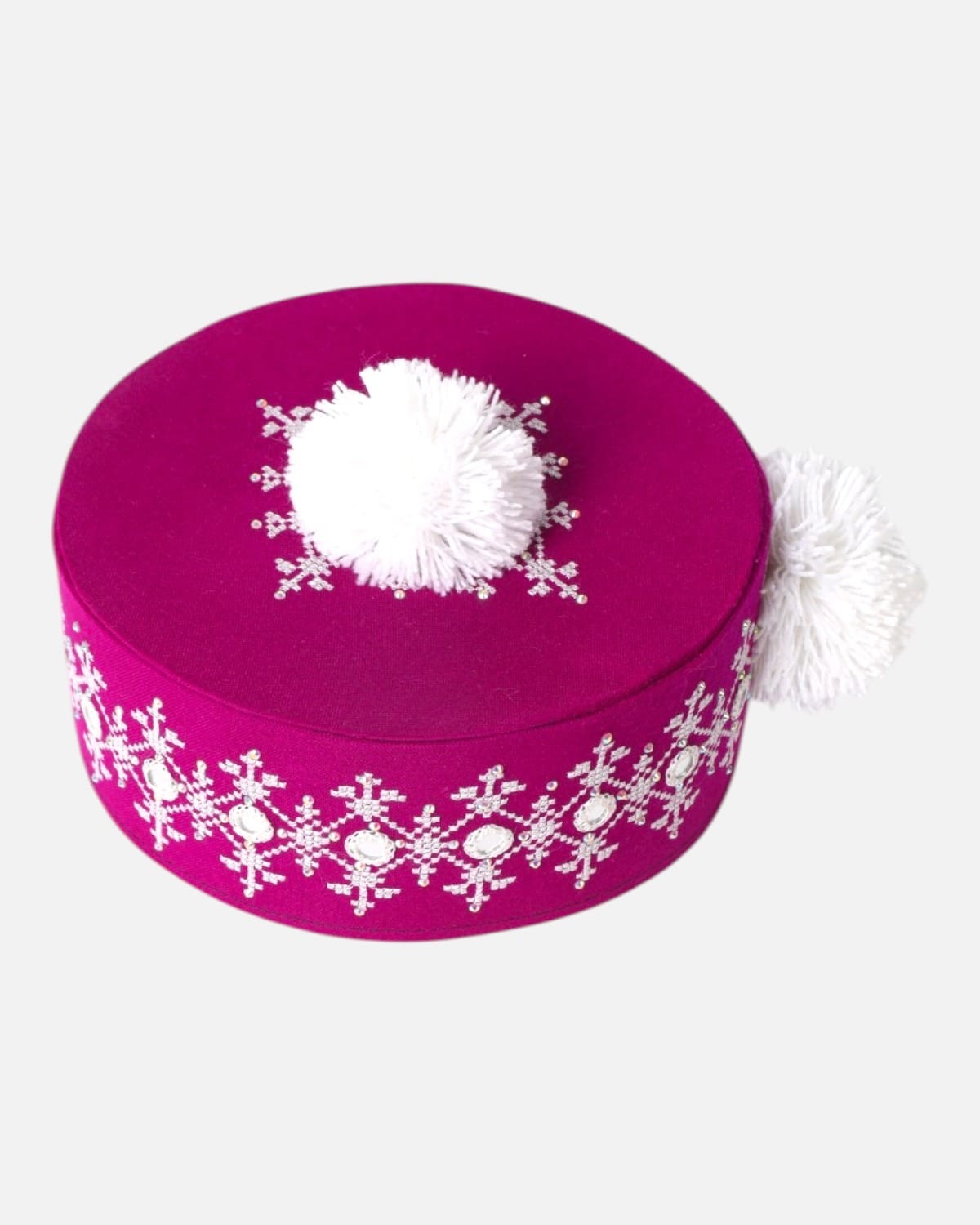 Magenta Embroidered Vest & Hat Set