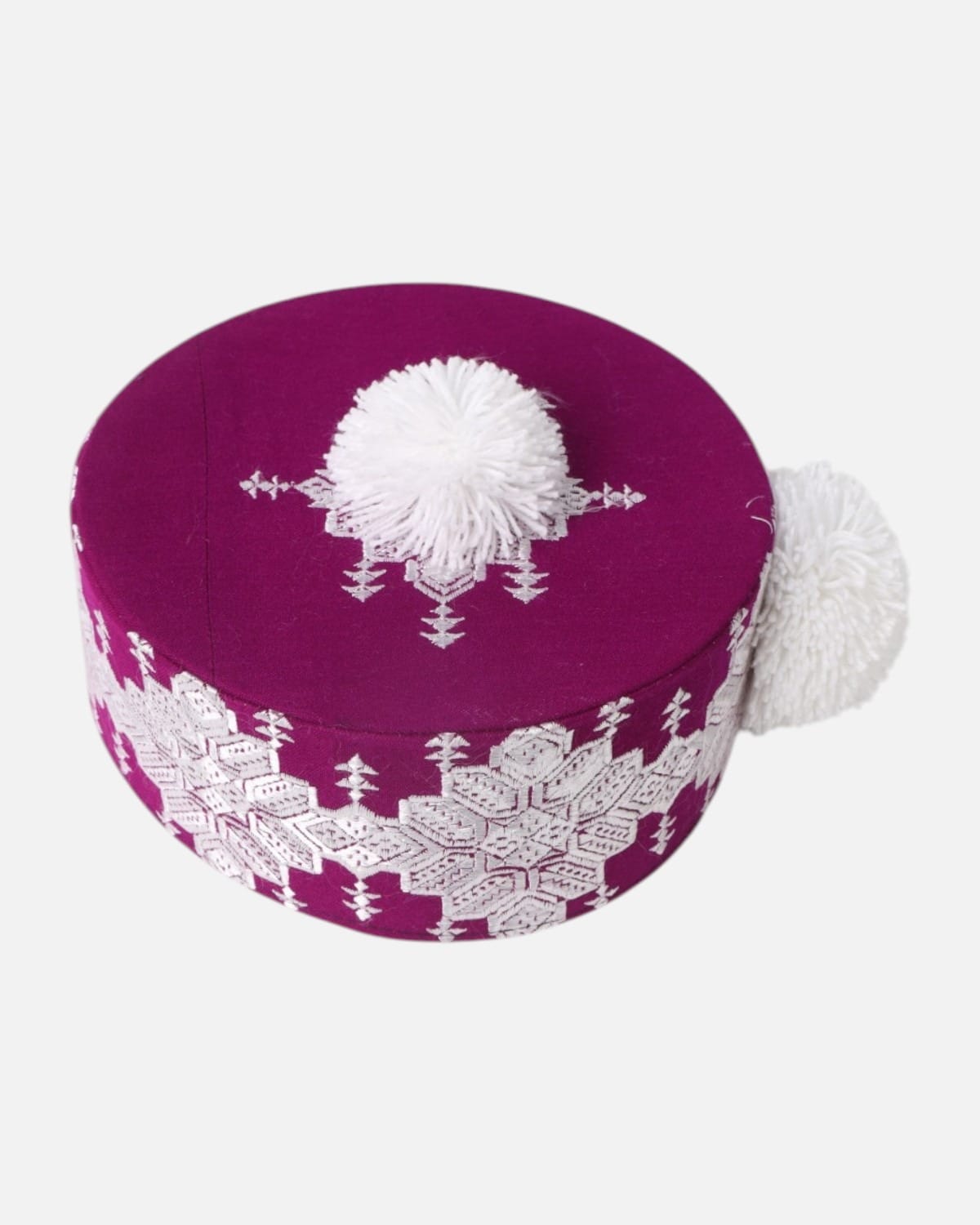 White Embroidered Vest Set with Matching Hat