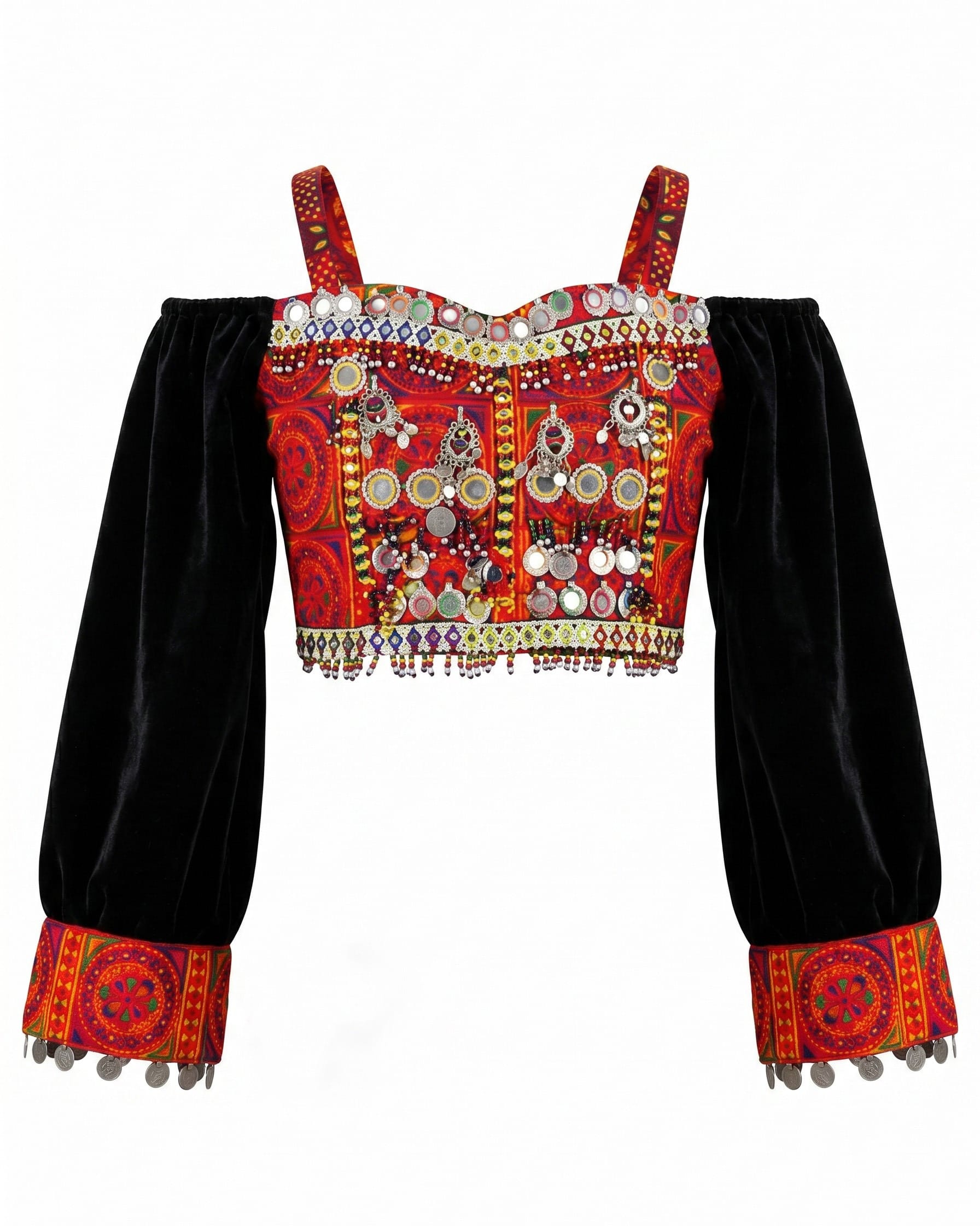 Afghan Traditional Beaded Crop Top