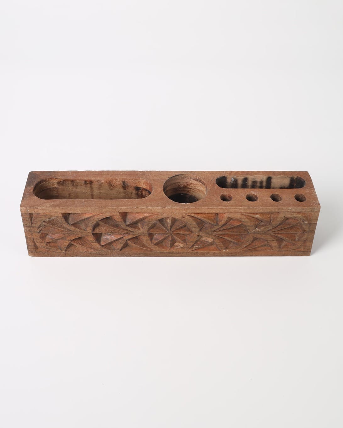 Handcrafted Walnut Desk Pen Holder