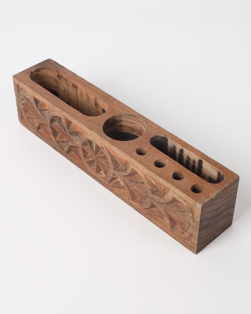 Handcrafted Walnut Desk Pen Holder