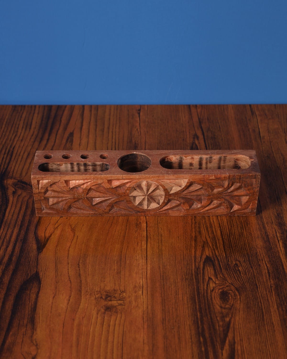 Handcrafted Walnut Desk Pen Holder