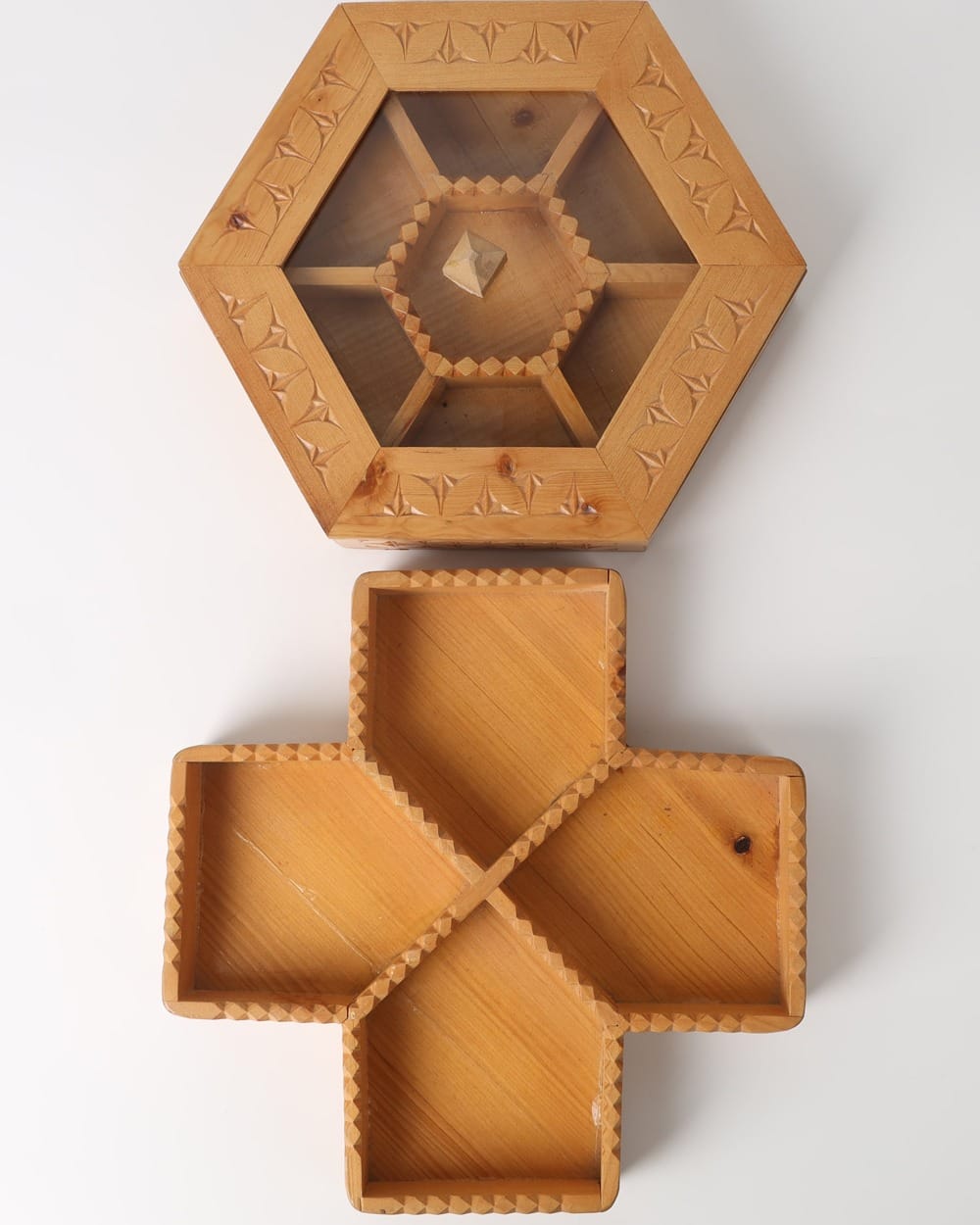 Afghan Wooden Nut & Sweet Tray Set