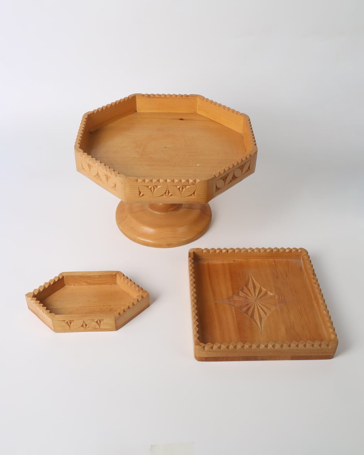 Handcrafted Multi Purpose Wooden Tray Set